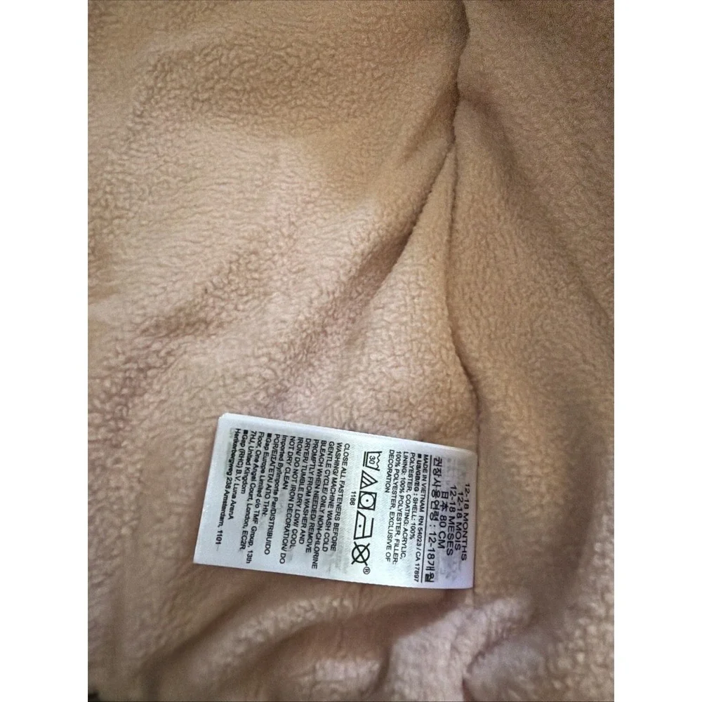 Gap baby girls cold control puffer jacket pink hearts #babygirlsjacket 12-18 Mo